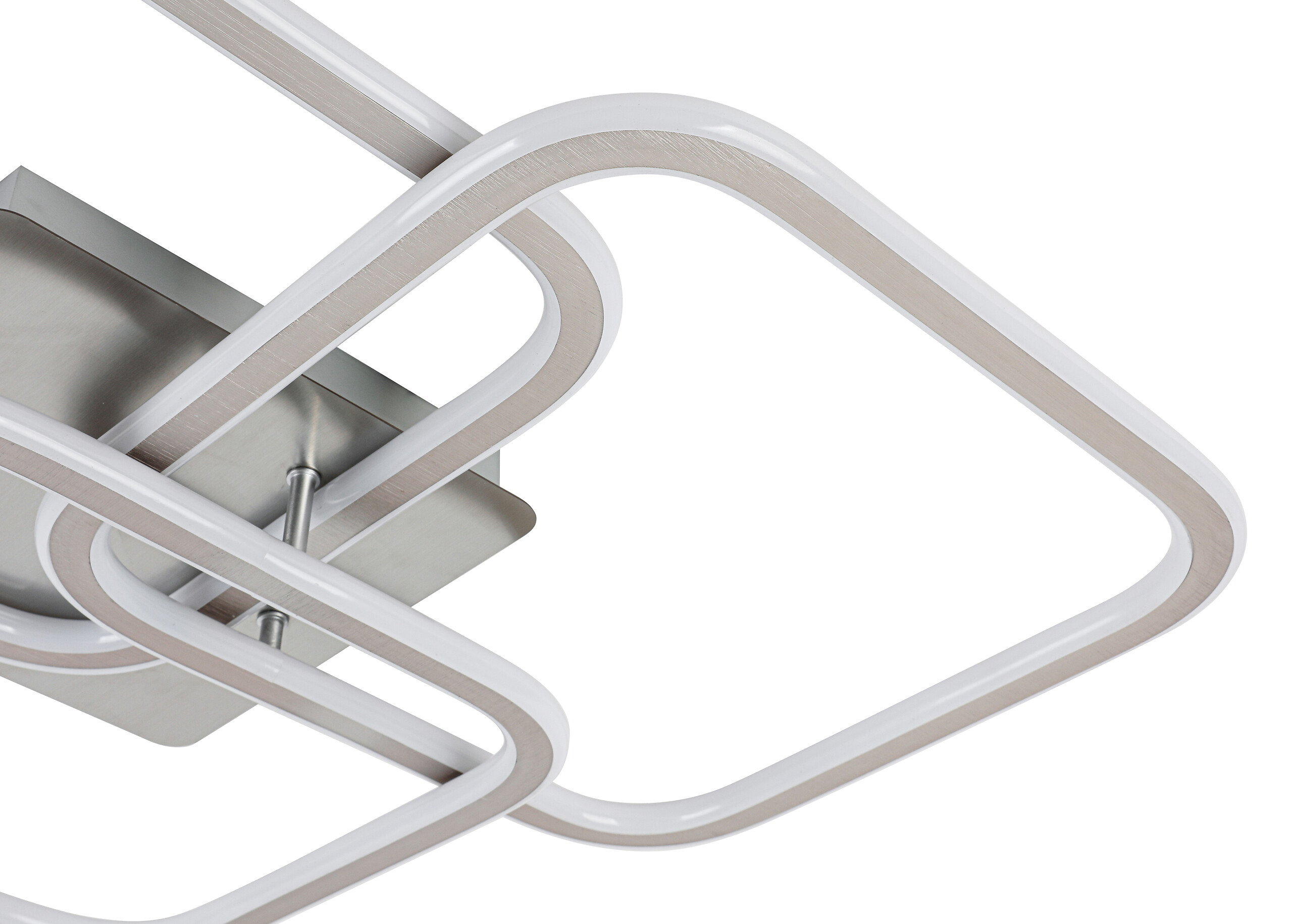 Nolo LED-Deckenleuchte Thrice nickel Satiniert Alu B/H/L: ca. 54x10x58 cm
