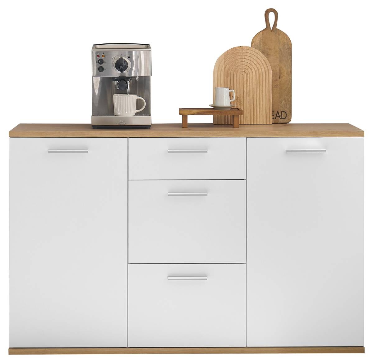 Kommode BC 1035 weiß Eiche Artisan Nachbildung B/H/T: ca. 135x86x38 cm