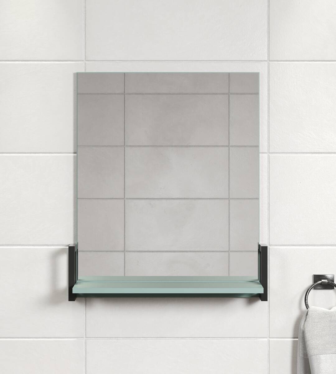 Wandspiegel Matix blau matt B/H/T: ca. 64x74x24 cm