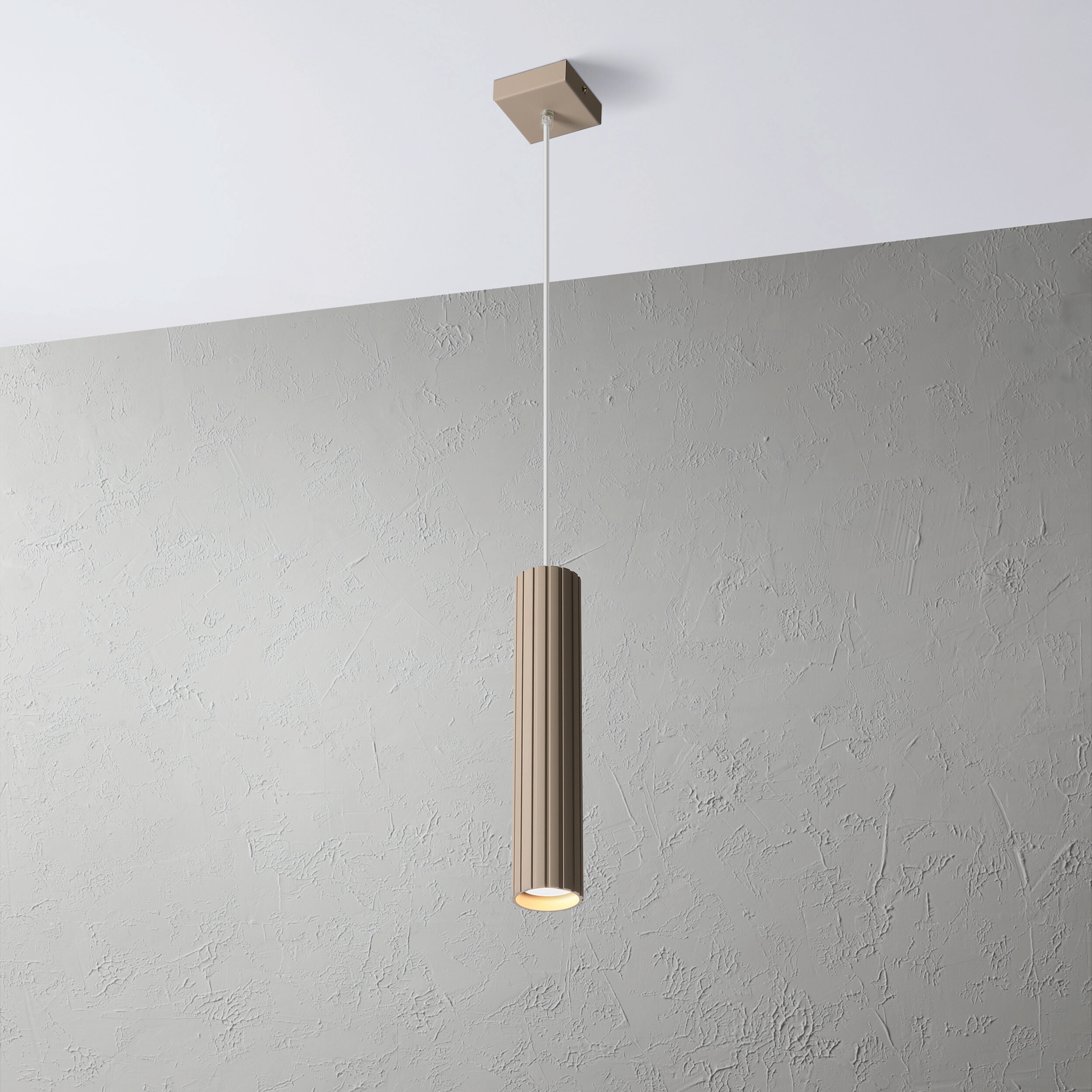 Lamkur Strahler Prisma beige Stahl B/H/L: ca. 6,5x118x6,5 cm 1 Brennstellen