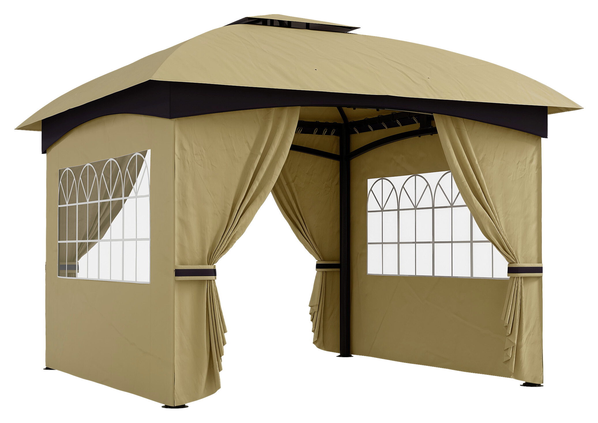 Outsunny Pavillon beige Polyester B/H/L: ca. 335x285x335 cm