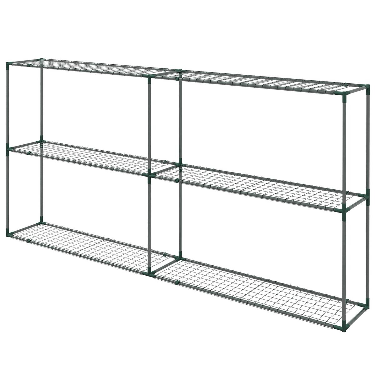 Outsunny Gartenregal dunkelgrün Edelstahl B/H/L: ca. 30x222x114 cm