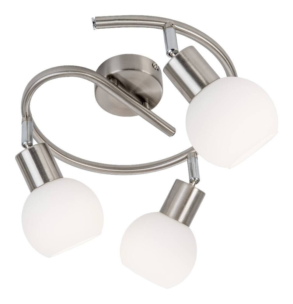 Nowa Spotbalken 871693016 nickel matt Opal Metall Glas H/D: ca. 21x25 cm E14 3 Brennstellen