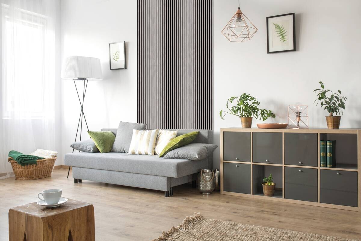 Wand- und Akustikpaneel grau L/B/H: ca. 244x60x1 cm pro Stück