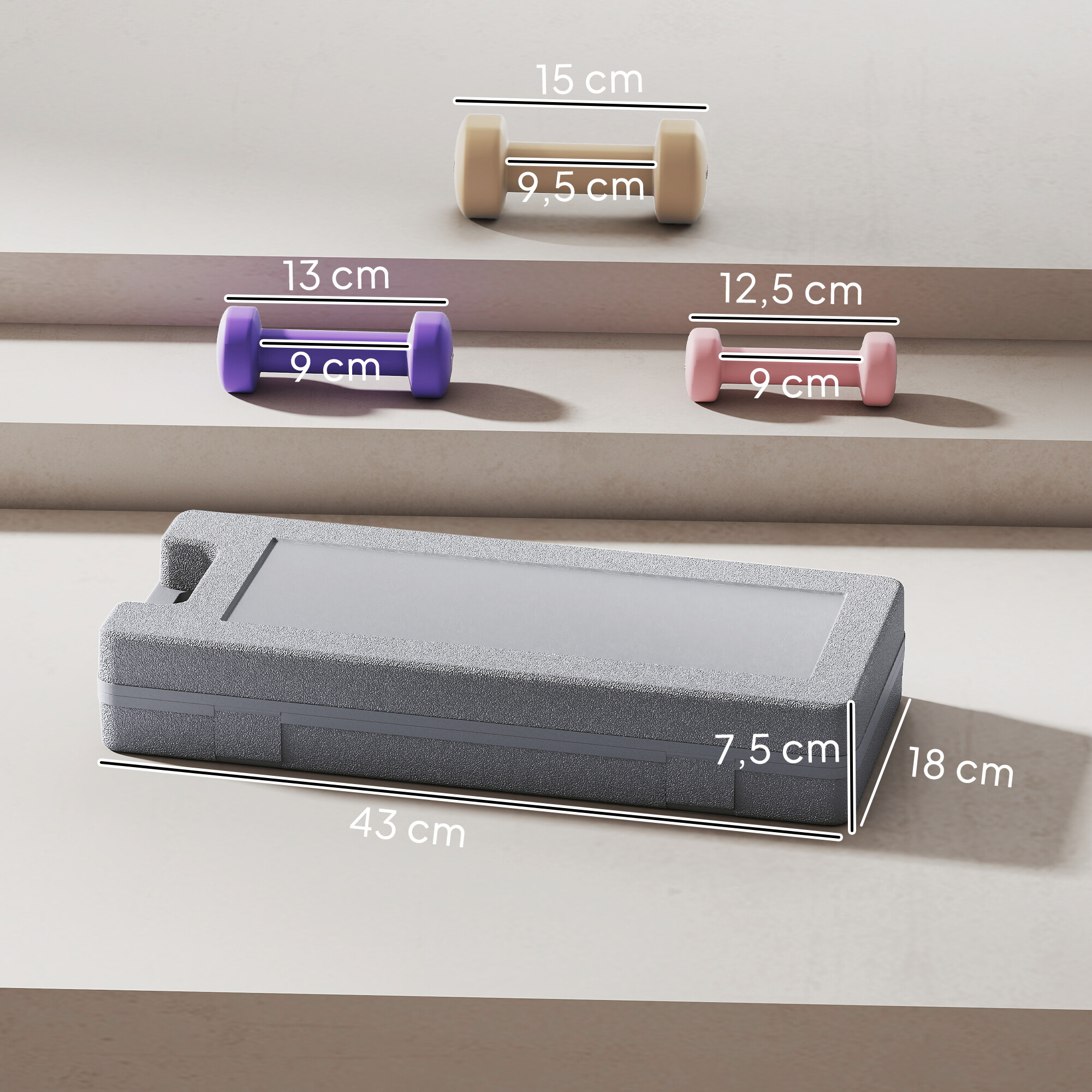 HOMCOM Kurzhanteln kaffee Kunstleder B/H/L: ca. 18x7,5x43 cm