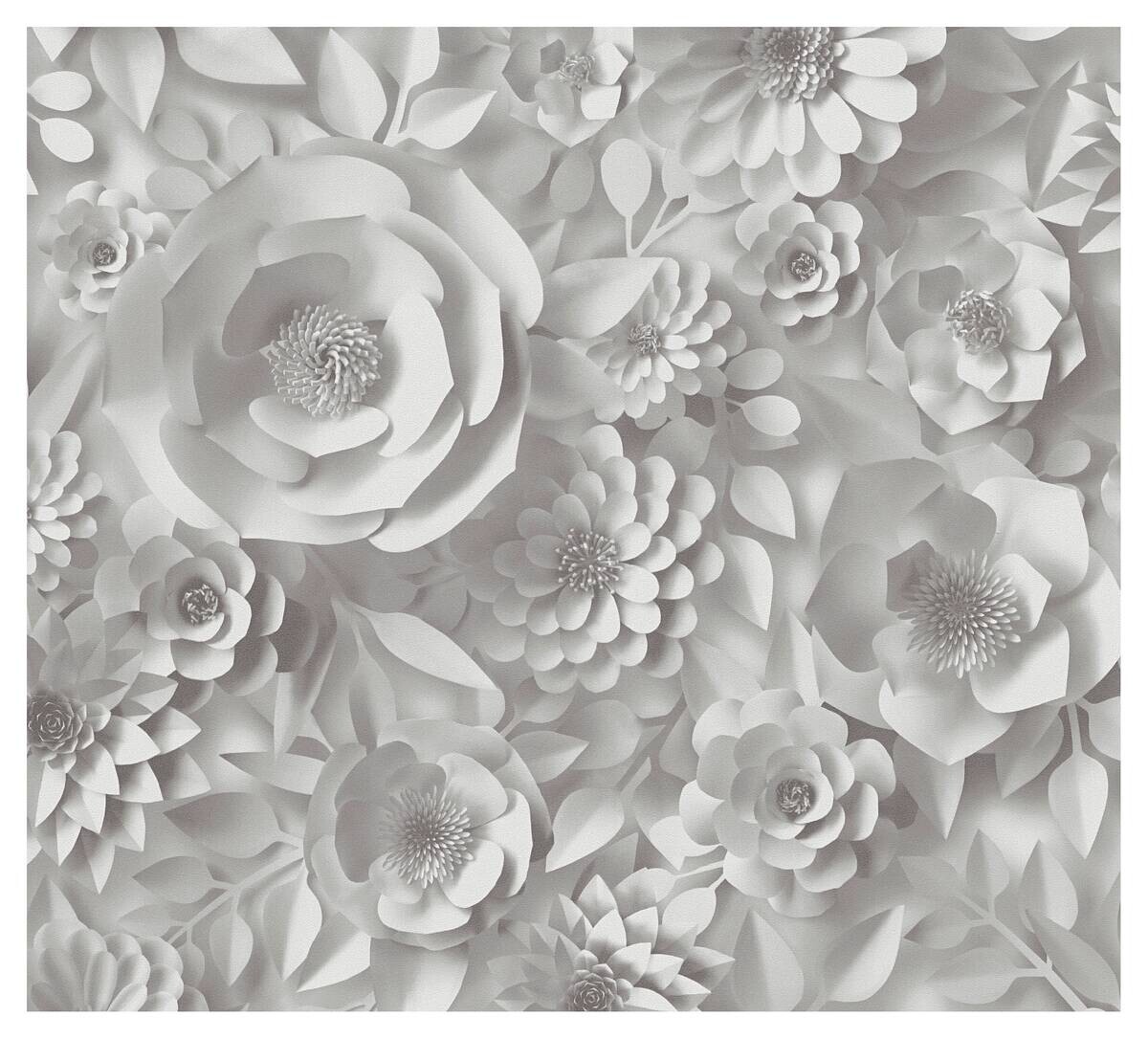 A.S.Creation Tapete weiß grau B/H/D: ca. 52x250x7,5 cm