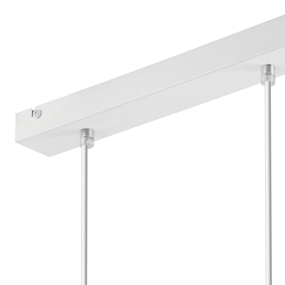 Lamkur Hängeleuchte weiß Stahl Holz B/H/L: ca. 35x20x38 cm E27 2 Brennstellen