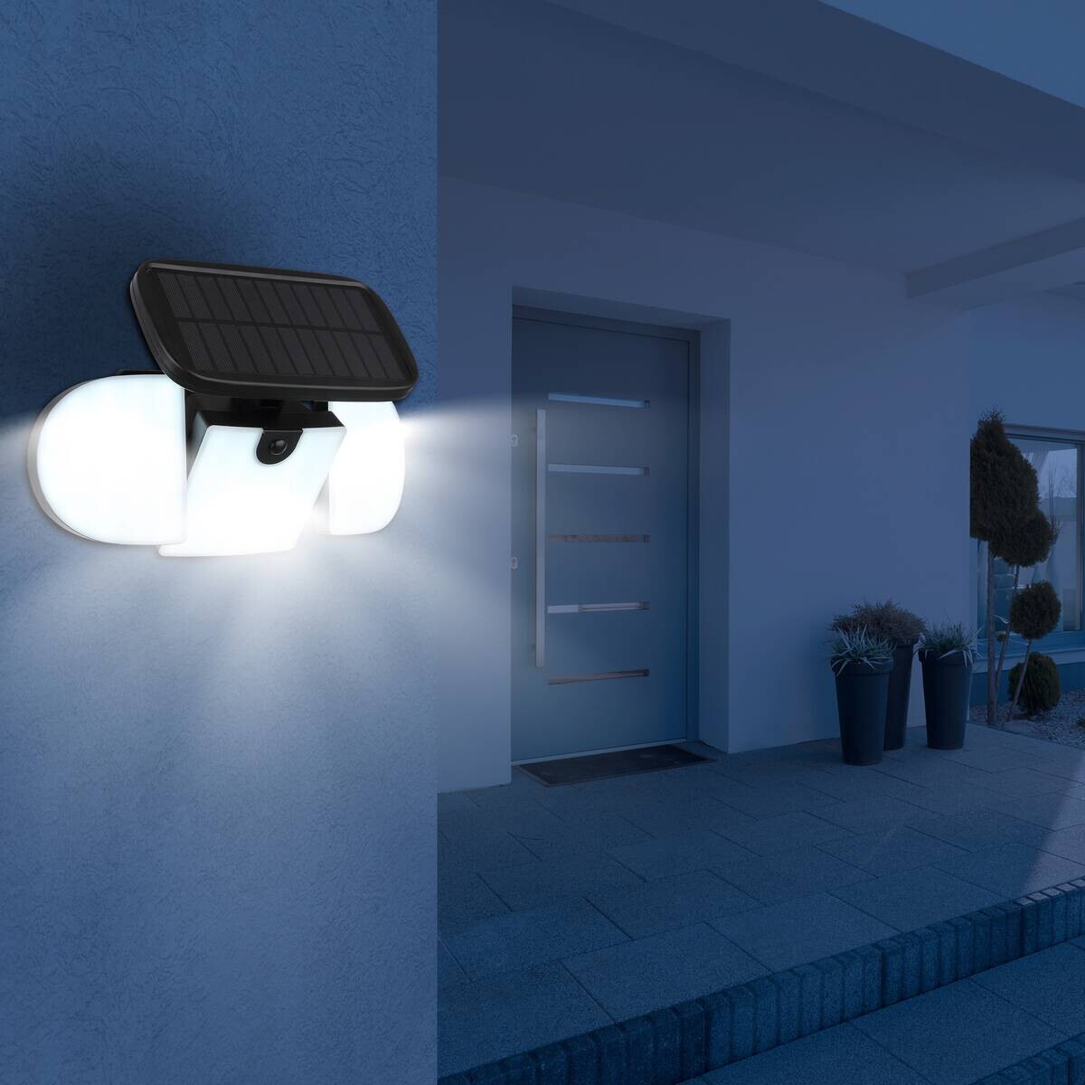 LED-Solarleuchte schwarz Kunststoff B/H: ca. 28x19,1 cm