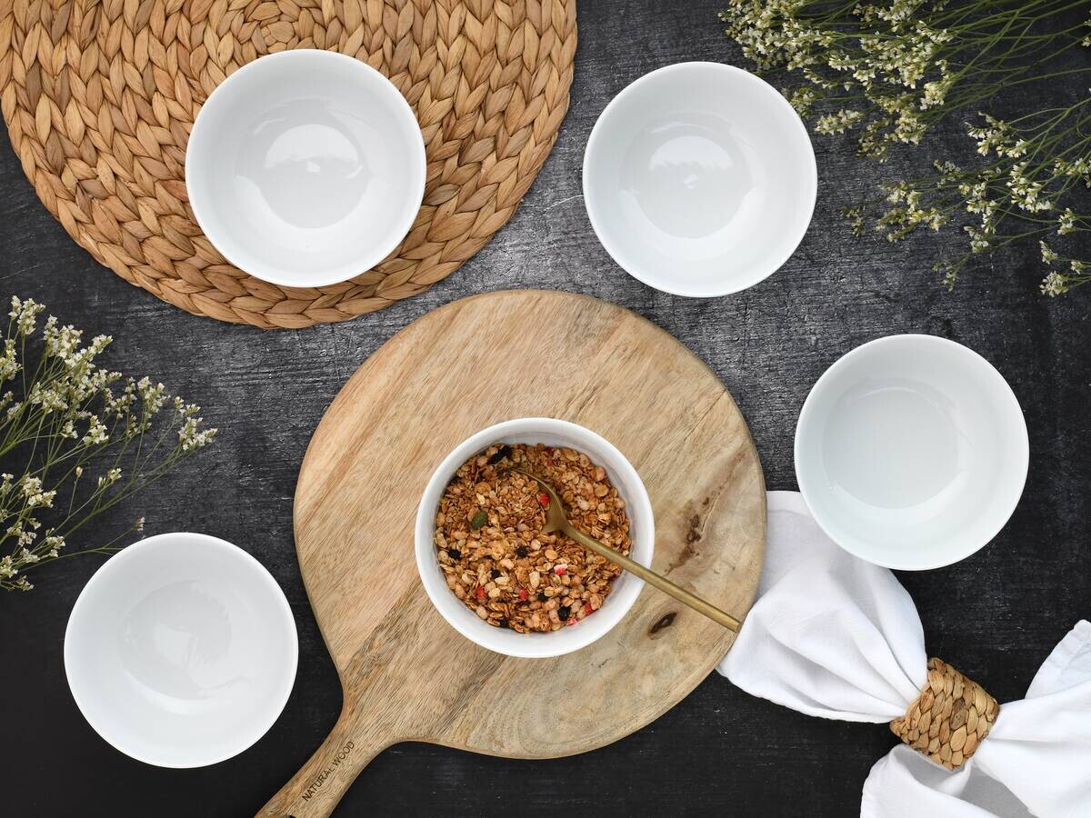 CreaTable Mehrzweckschalen Luna weiß Porzellan