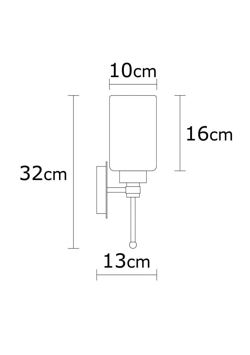 Opviq Wandleuchte silber Glas Metall B/H/L: ca. 12x32x12 cm E27 1 Brennstellen