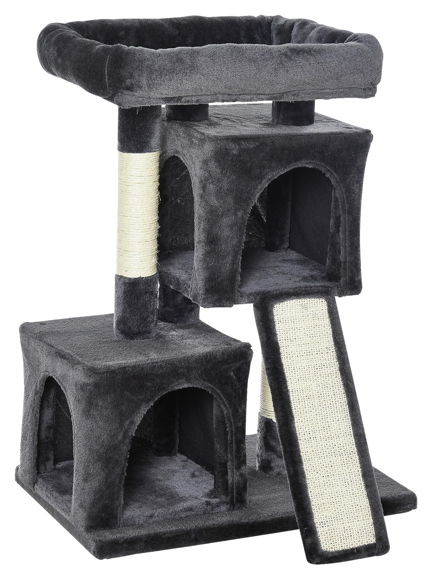 PawHut Kratzbaum dunkelgrau Spanplatte B/H/L: ca. 39x83x59 cm PawHut Kratzbaum dunkelgrau Spanplatte B/H/L: ca. 39x83x59 cm