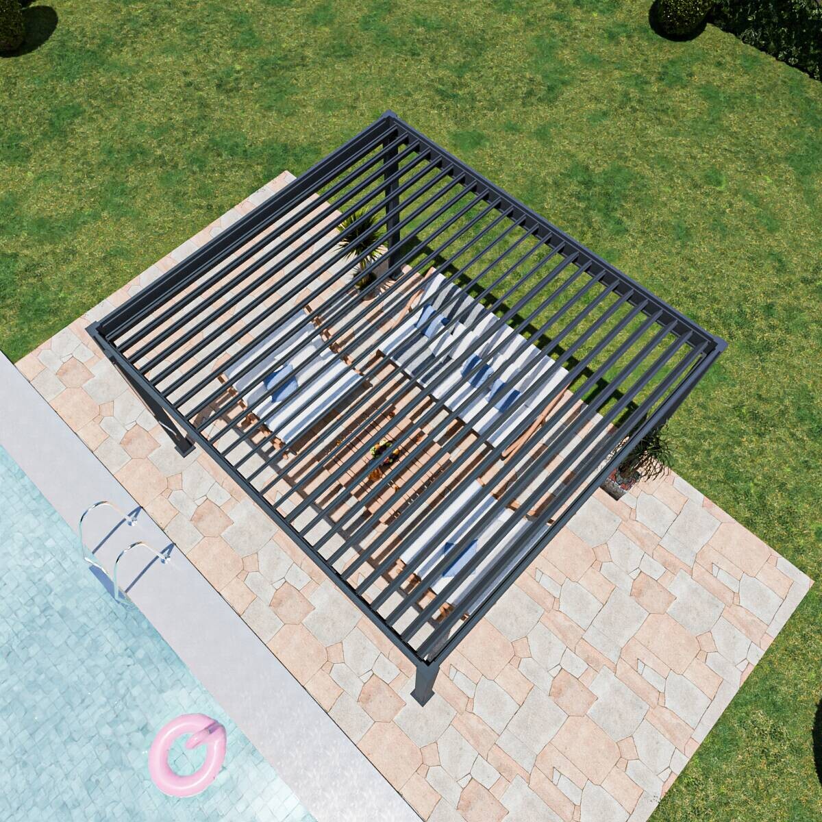 PergoLine Pergola Superior anthrazit Aluminium B/H/L: ca. 400x255x360 cm