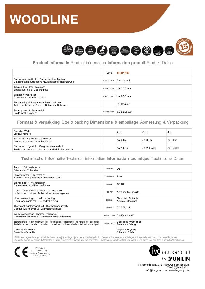 Vinylboden Woodline schwarz Eiche B: ca. 400 cm pro m²