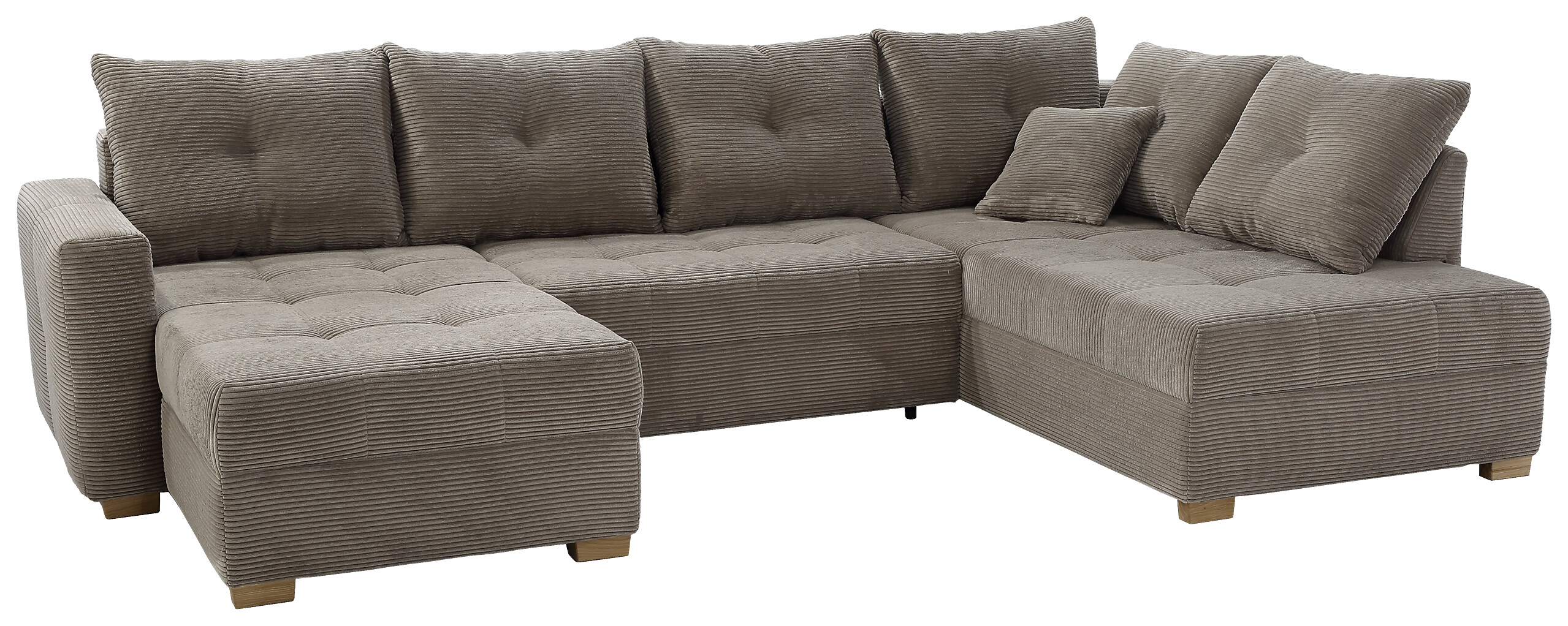 Wohnlandschaft taupe Microfaser B/H/T: ca. 313x92x200 cm