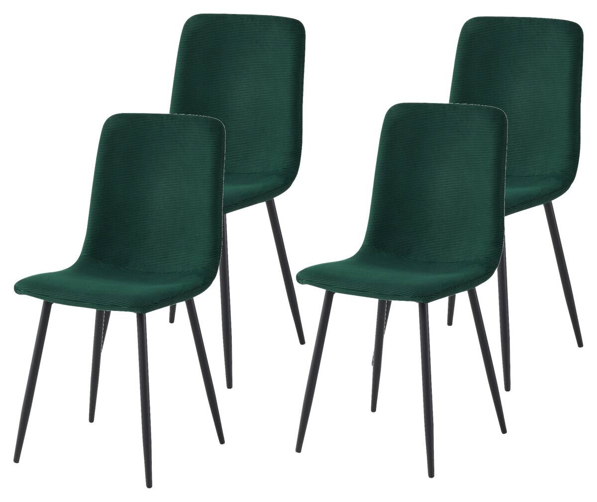 Stuhl Leipzig, 4er-Set moosgrün Microfaser B/H/T: ca. 44x92x54 cm