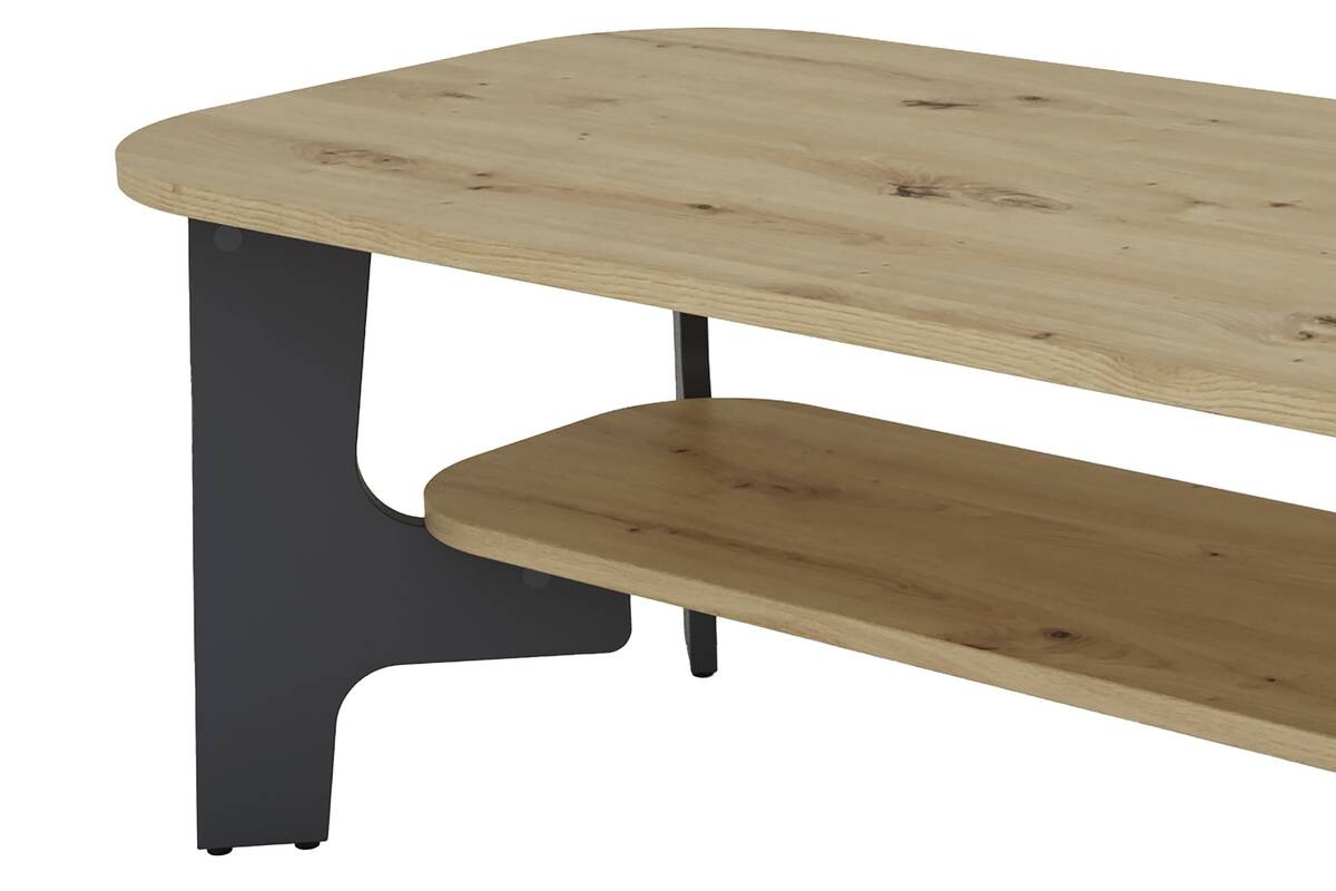 byLIVING Couchtisch JONNY Eiche anthrazit Holzwerkstoff Holzwerkstoff B/H/T: ca. 110x42,5x55 cm