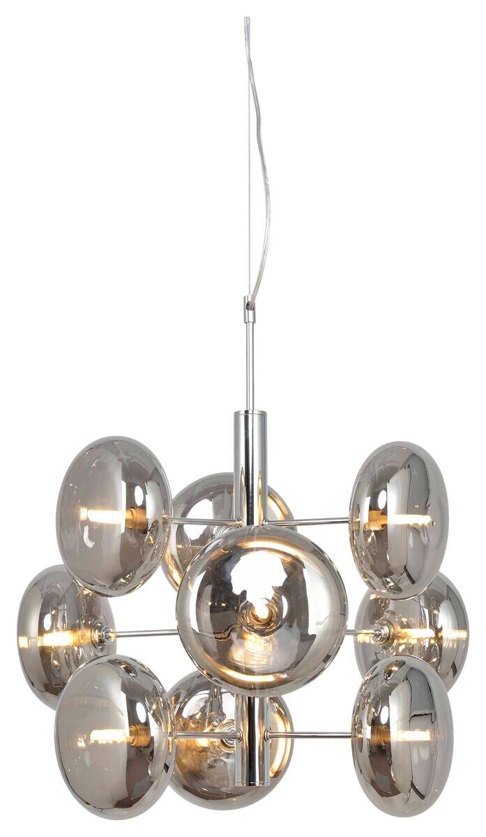 Näve Leuchten Pendelleuchte 7092897 Chrom Metall Glas B/H/T: ca. 53x55x53 cm G9 9 Brennstellen