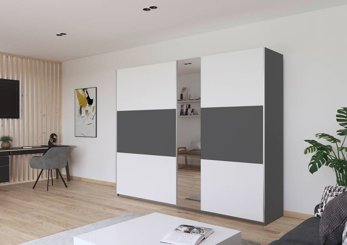 Kleiderschrank Oslo Alpinweiß grau B/H/T: ca. 261x210x59 cm