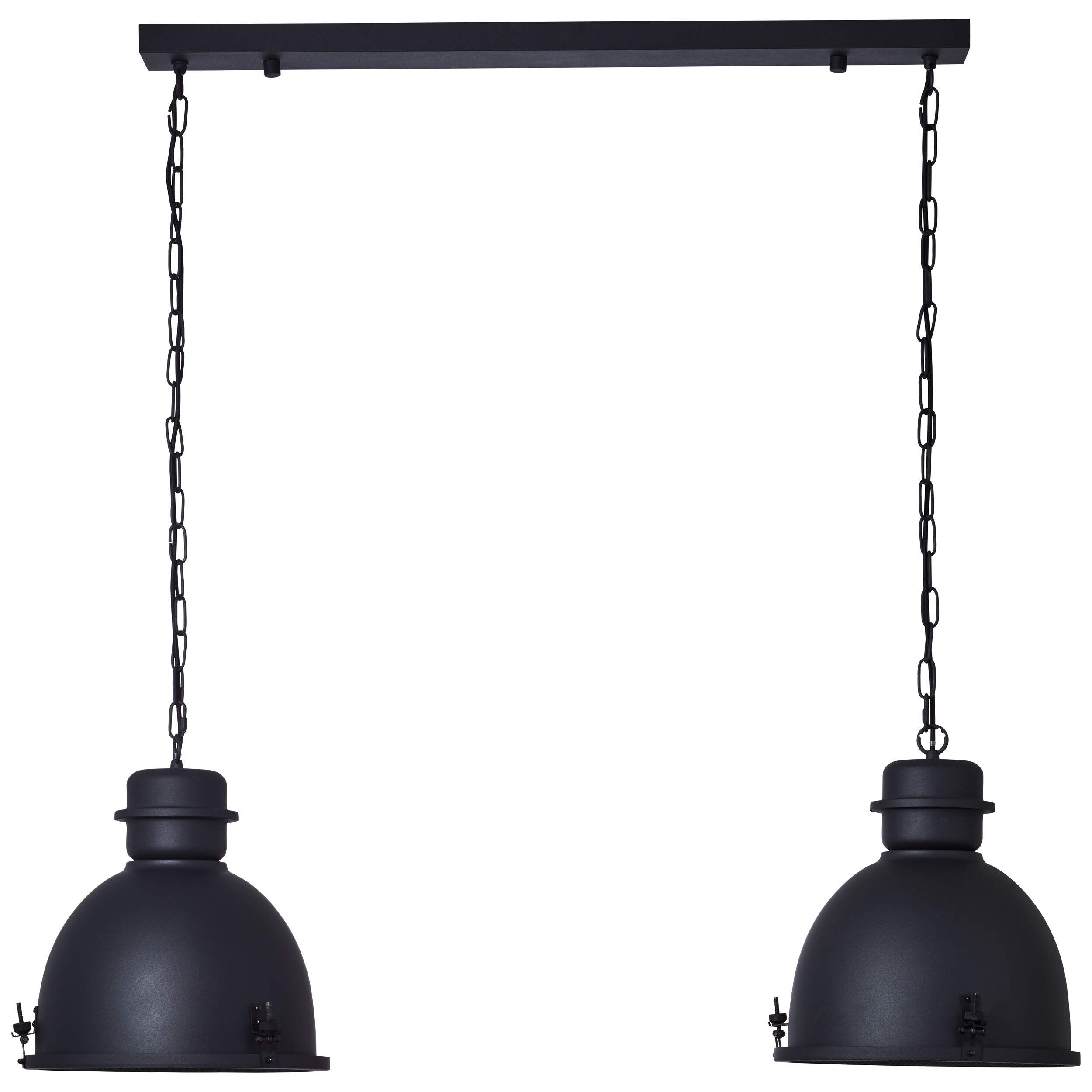 Brilliant Pendelleuchte Kiki HK19242S76 schwarz Metall B/H/T: ca. 113x121x35 cm E27 2 Brennstellen