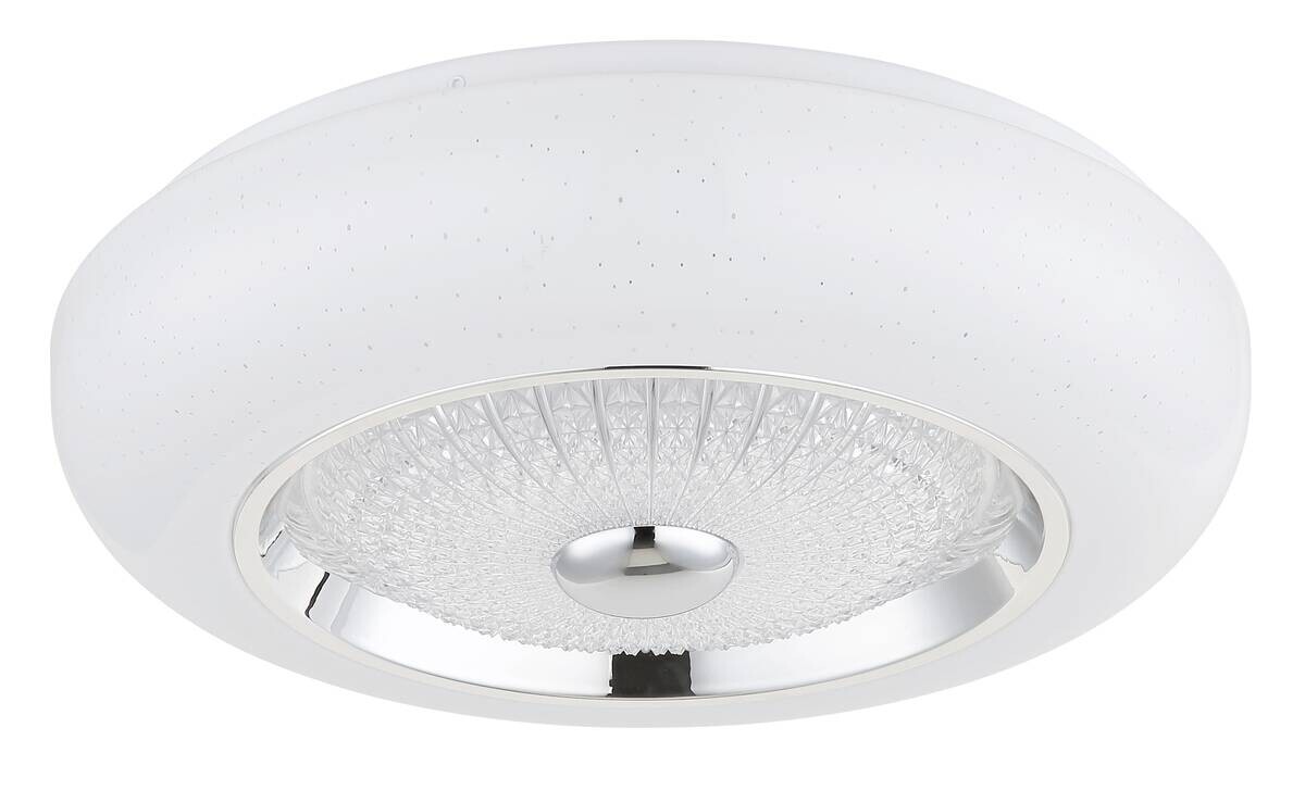 GLOBO Deckenleuchte Opal weiß klar Metall Acryl Kunststoff H/D: ca. 10x38,5 cm 1 Brennstellen