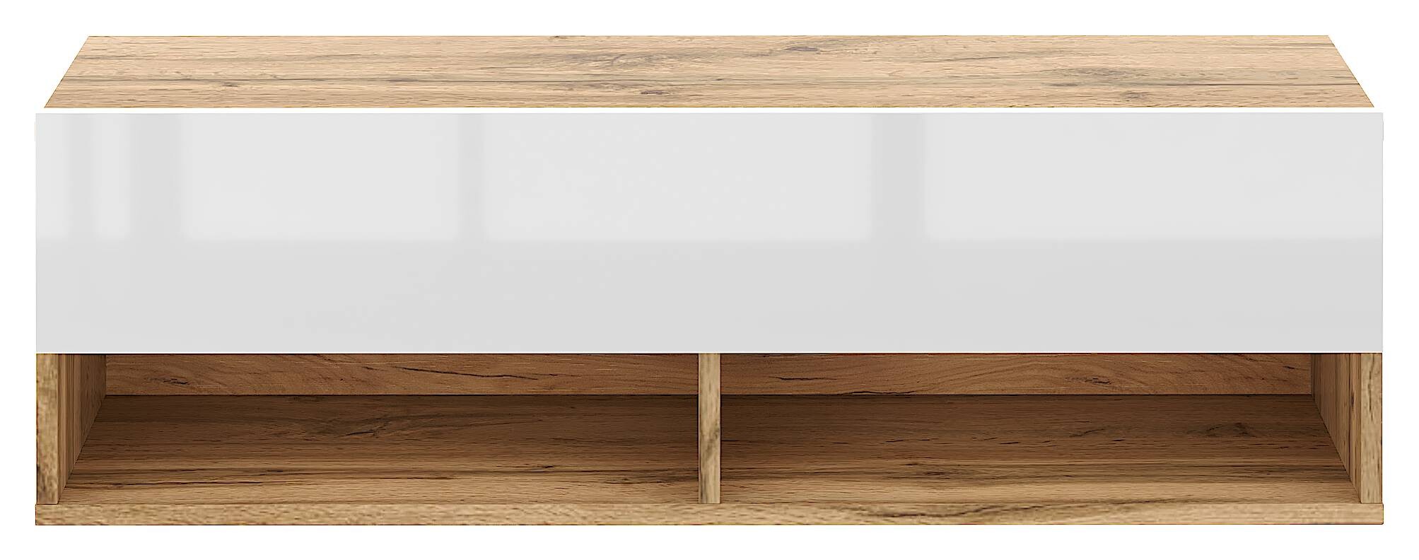 TV-Lowboard TV LOWBOARD DERBY 100 Eiche Wotan Nachbildung weiß glänzend B/H/T: ca. 100x32,5x31,5 cm