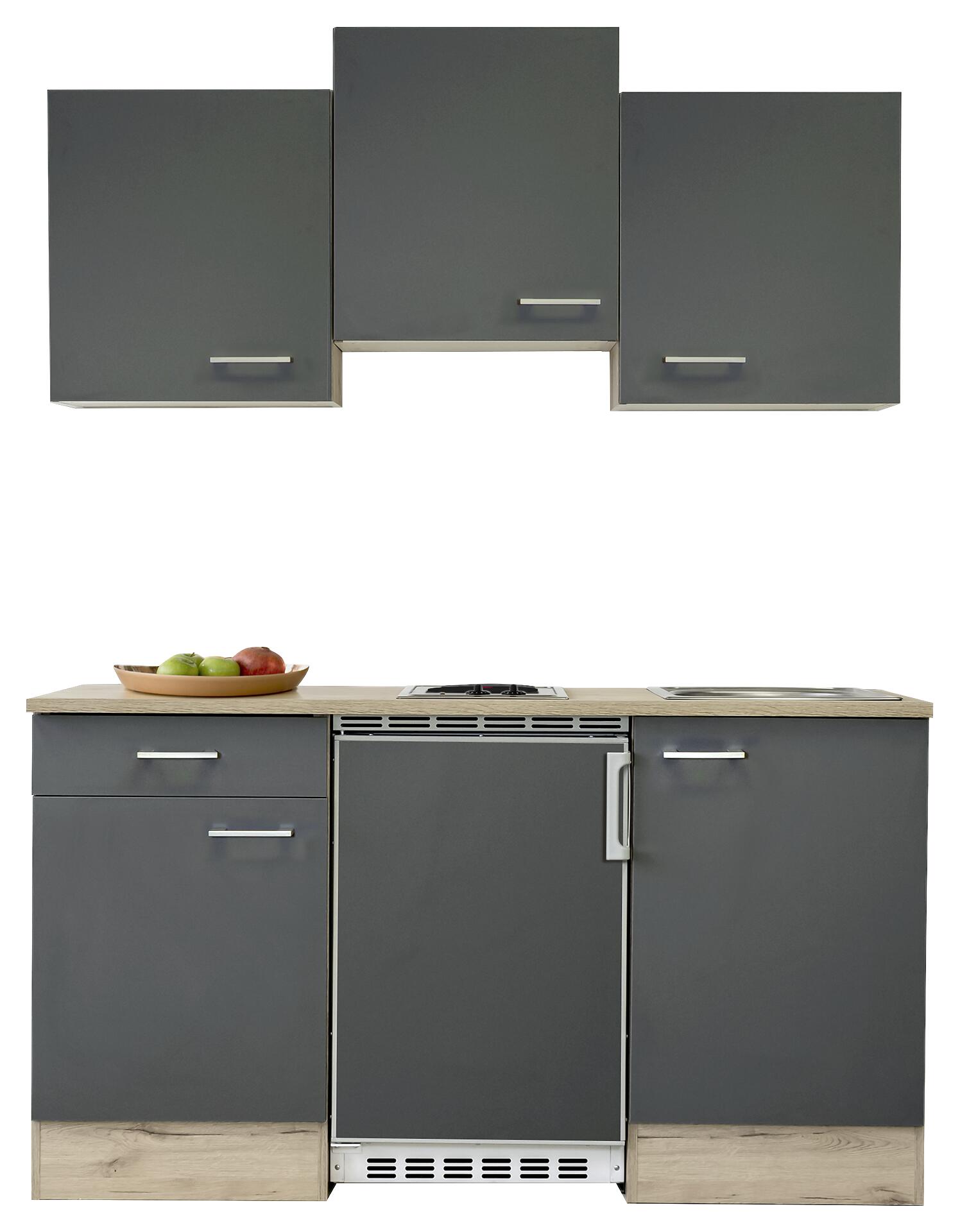 Flex-Well Küchenblock Morena Basalt matt B/H/T: ca. 151x226x60 cm