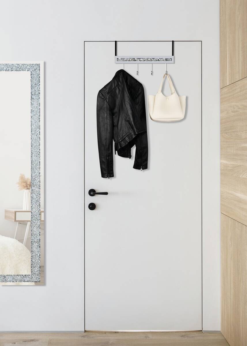 Türgarderobe Zoe weiß schwarz Glas B/H/T: ca. 40x12x9 cm