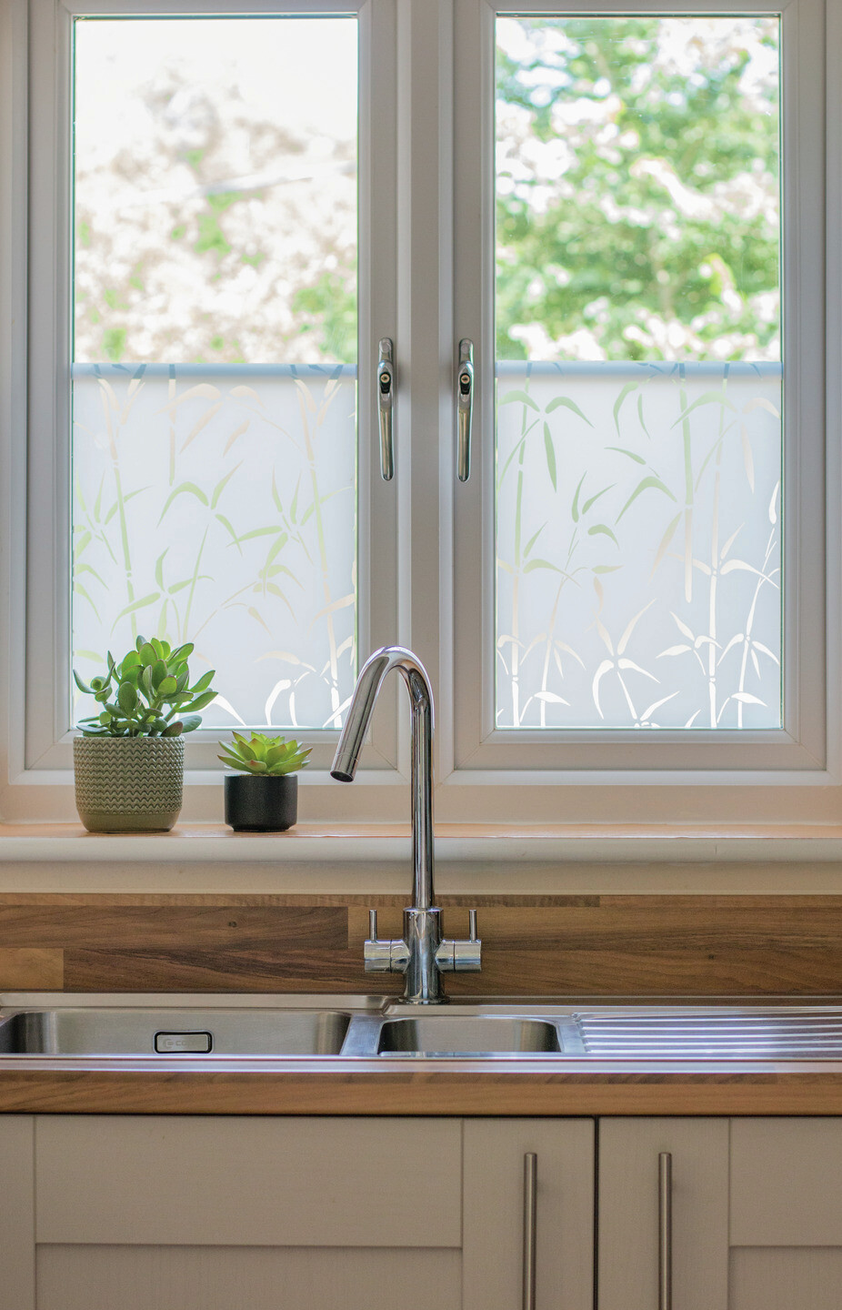 d-c-fix Fensterfolie Bamboo weiß transparent B/L: ca. 45x150 cm