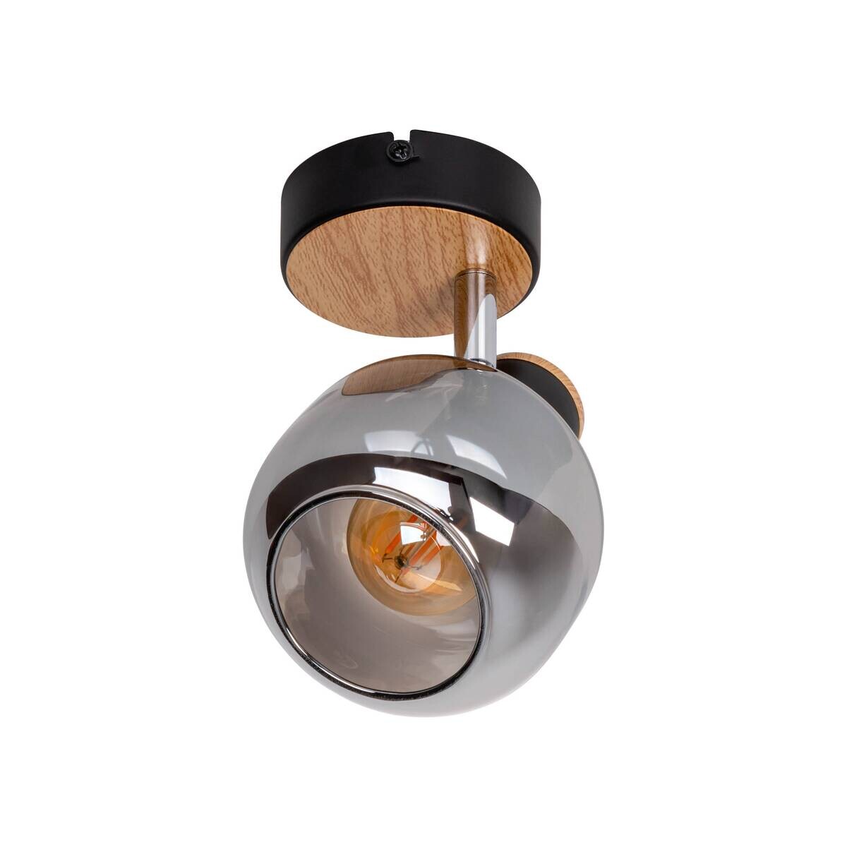 Näve Leuchten Wandleuchte schwarz Glas Metall B/H/T: ca. 14x16x10 cm