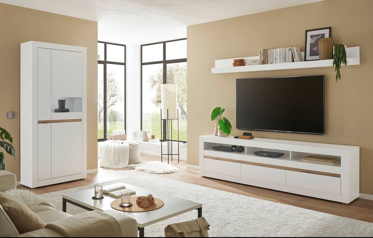 Wandboard Chester weiß matt B/H/T: ca. 217x22x18 cm