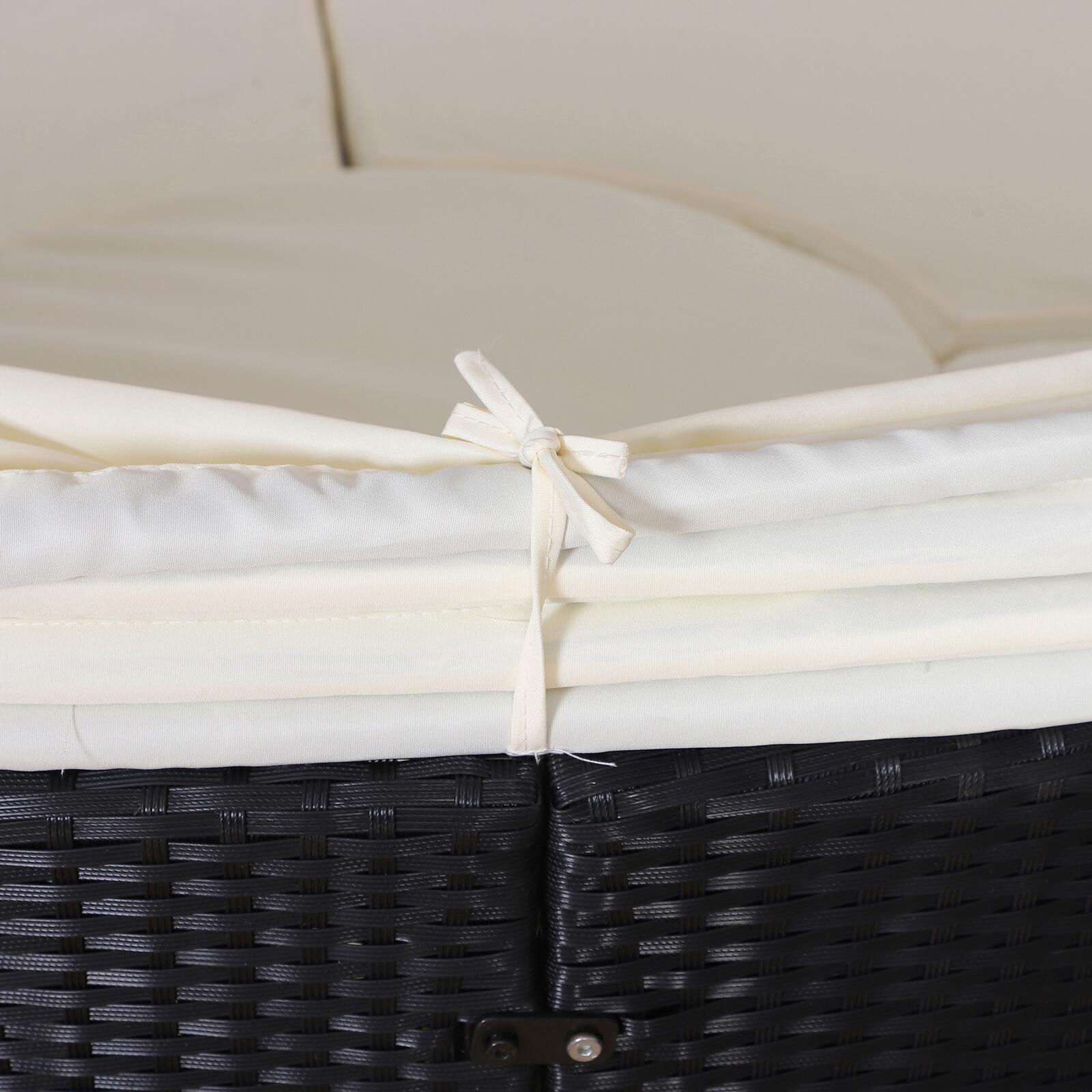 Outsunny Sonneninsel schwarz Polyrattan B/H/T: ca. 175x147x180 cm