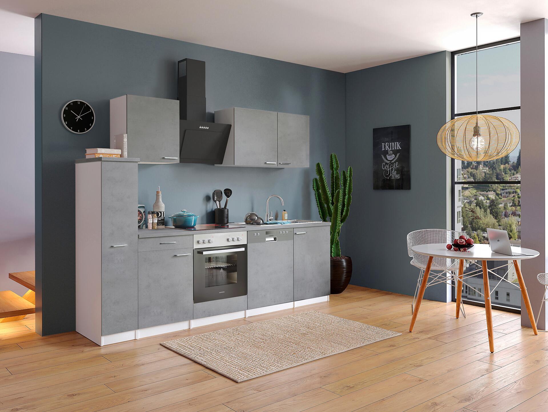 Respekta Küchenblock Malia Beton Optik B/H/T: ca. 250x200x60 cm