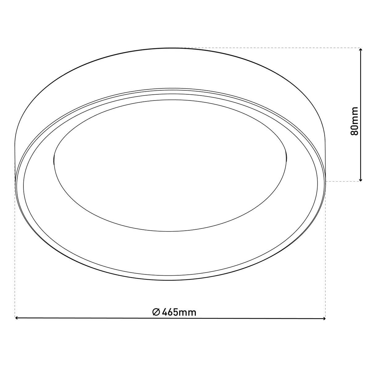 Näve Leuchten Deckenleuchte 1386961 nickel matt Kunststoff Metall B/H/T: ca. 46,5x8x46,5 cm null 1 Brennstellen