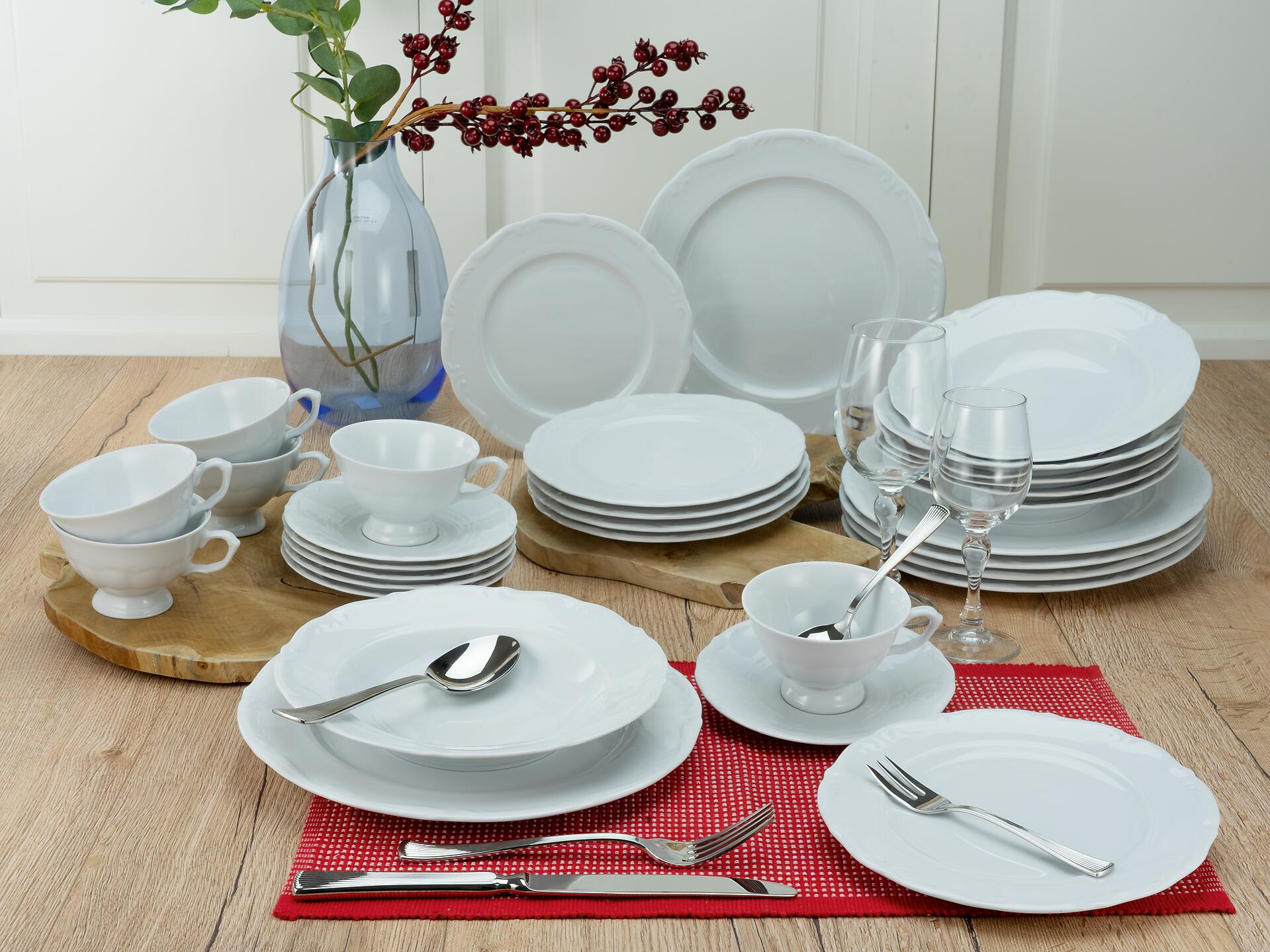 CreaTable Kombiservice Maria Theresia weiß Porzellan 30 tlg.