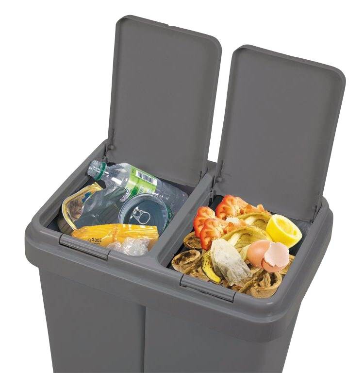 Mülleimer anthrazit B/H/L: ca. 44x49x33 cm