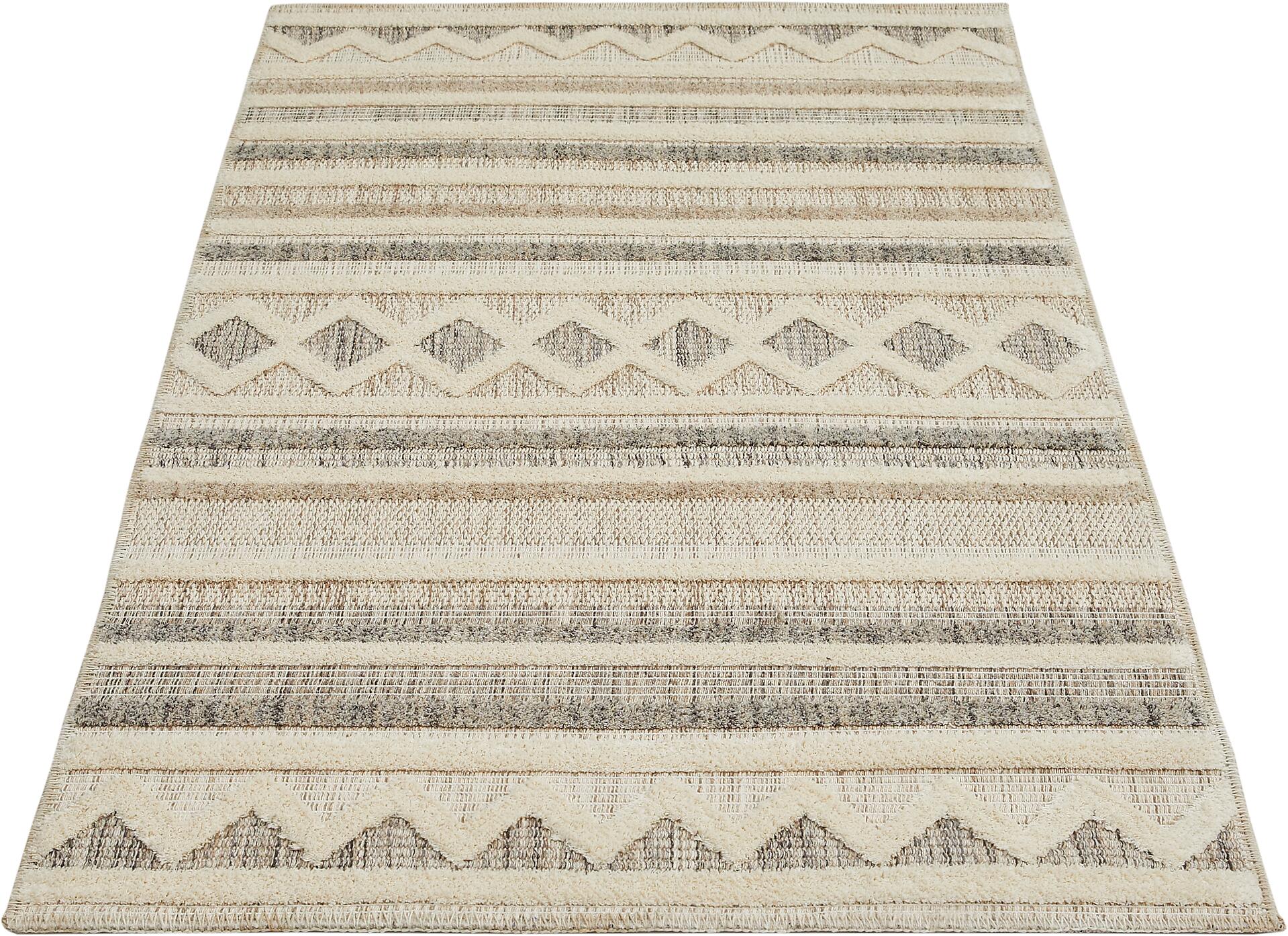 Webteppich Crosby Cremegrau B/L: ca. 80x150 cm