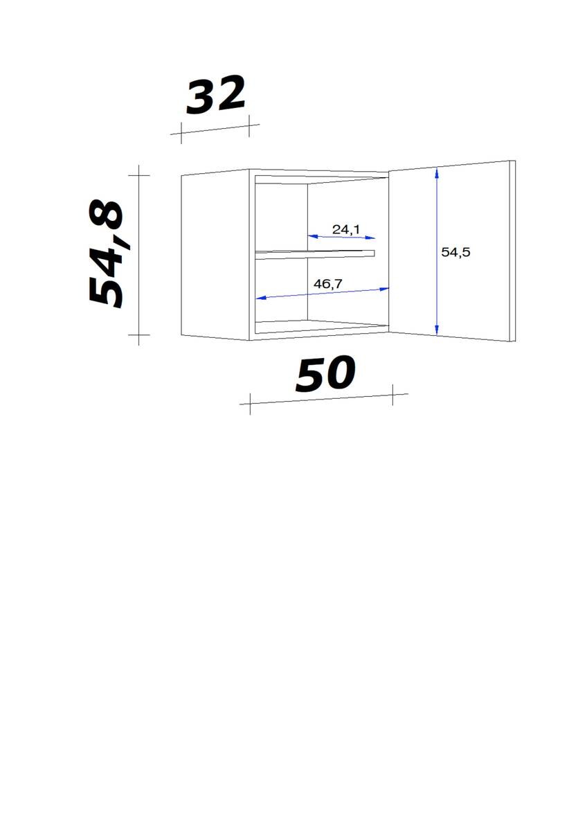 Hängeschrank Vita weiß matt B/H/T: ca. 50x54,8x32 cm