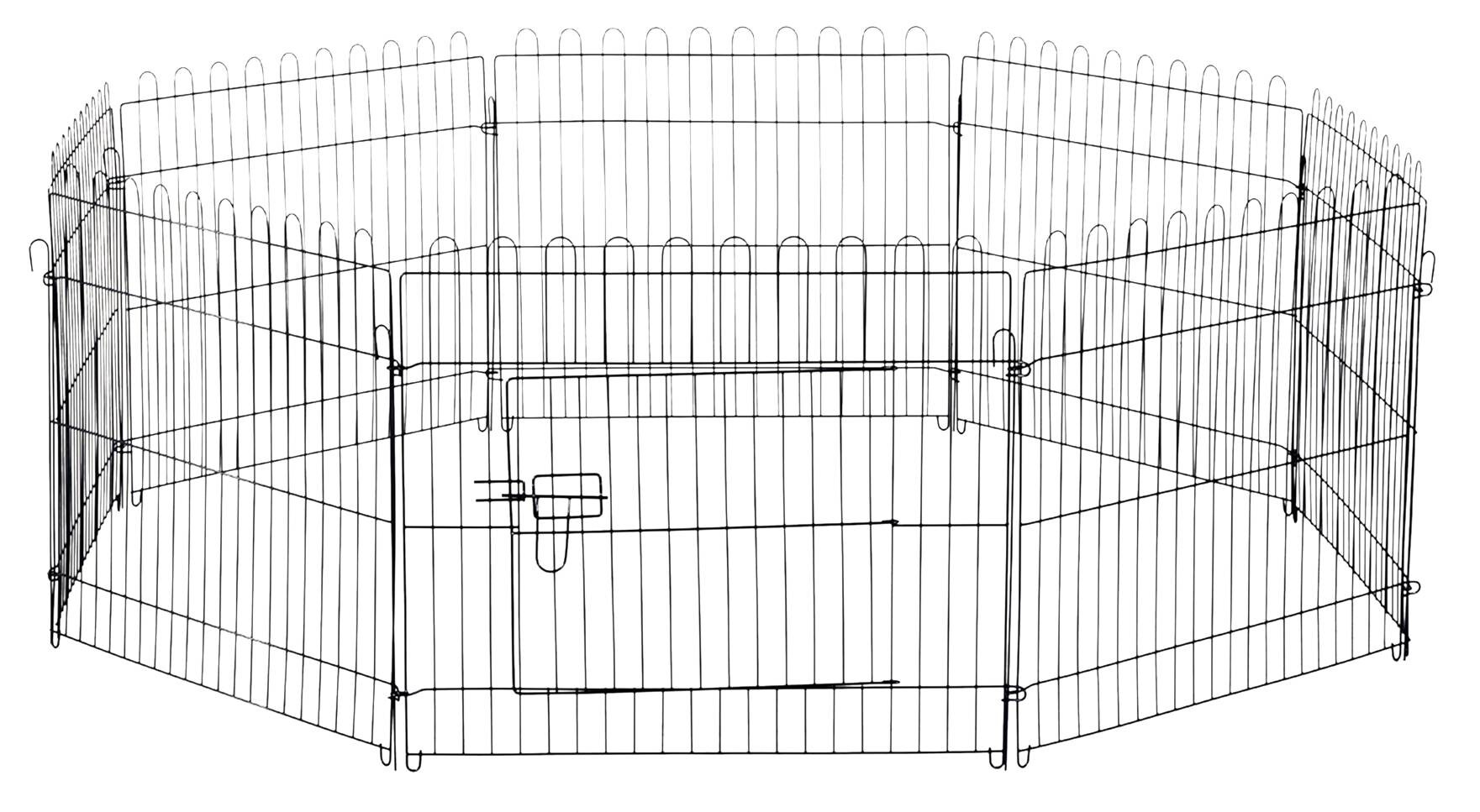 PawHut Freilaufgehege schwarz Metall B/H: ca. 71x61 cm