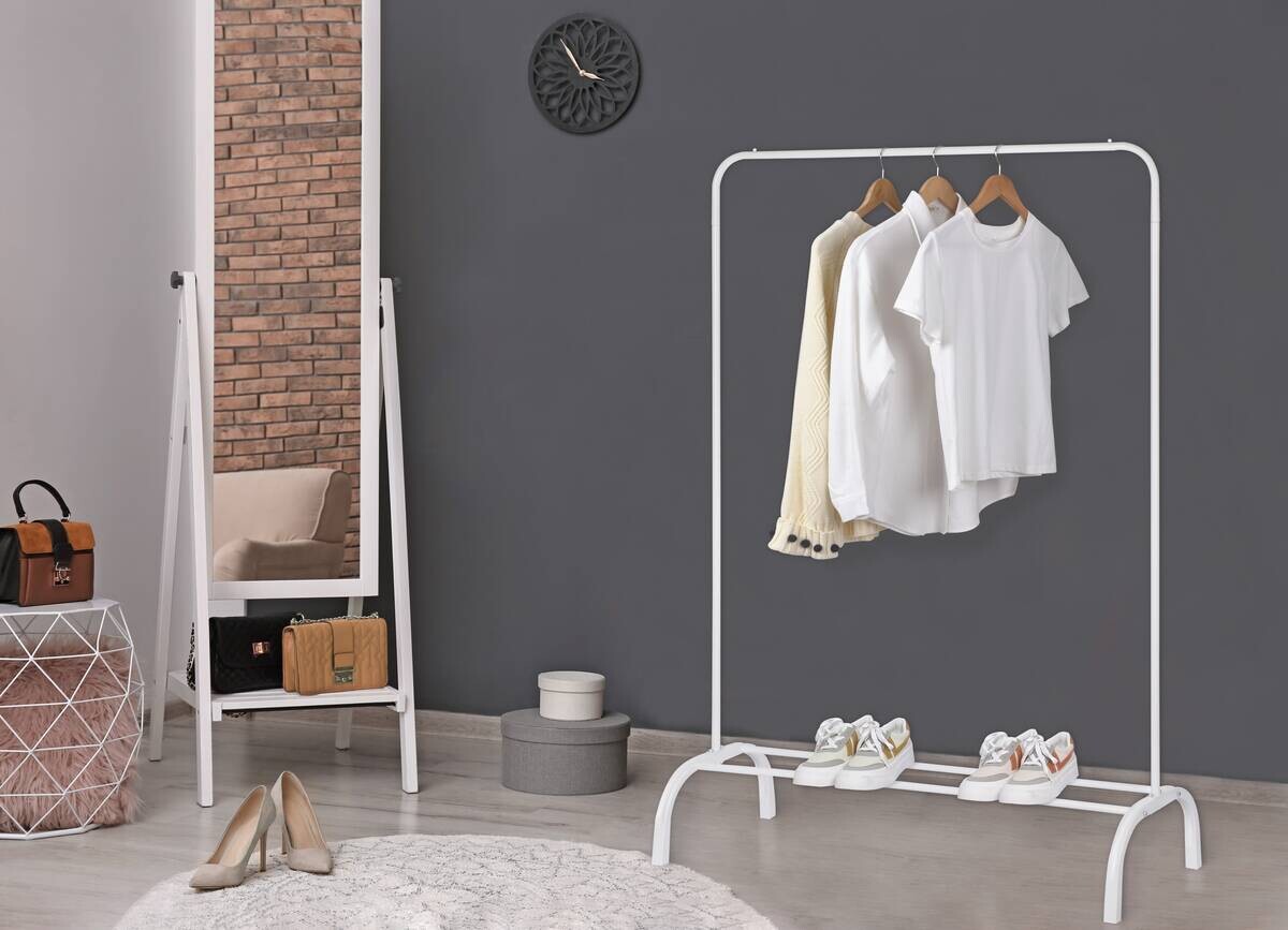 POCOline Garderobenständer weiß Metall B/H/L: ca. 41x152x104 cm