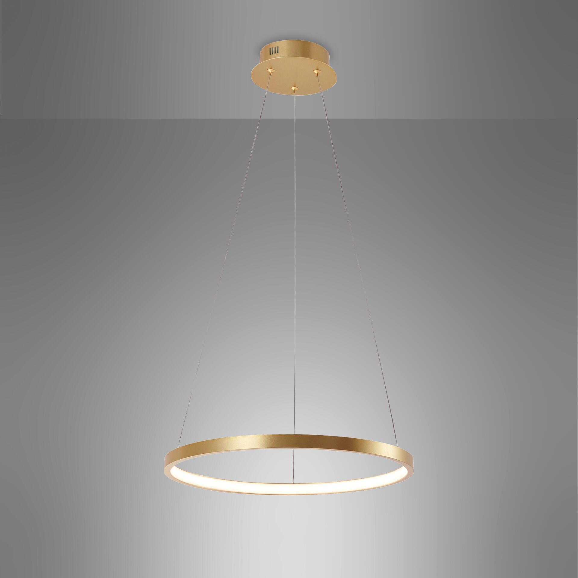 Just Light LED-Pendelleuchte CIRCLE 11522-12 gold weiß Metall Kunststoff H/D: ca. 120x39 cm 1.0 Brennstellen