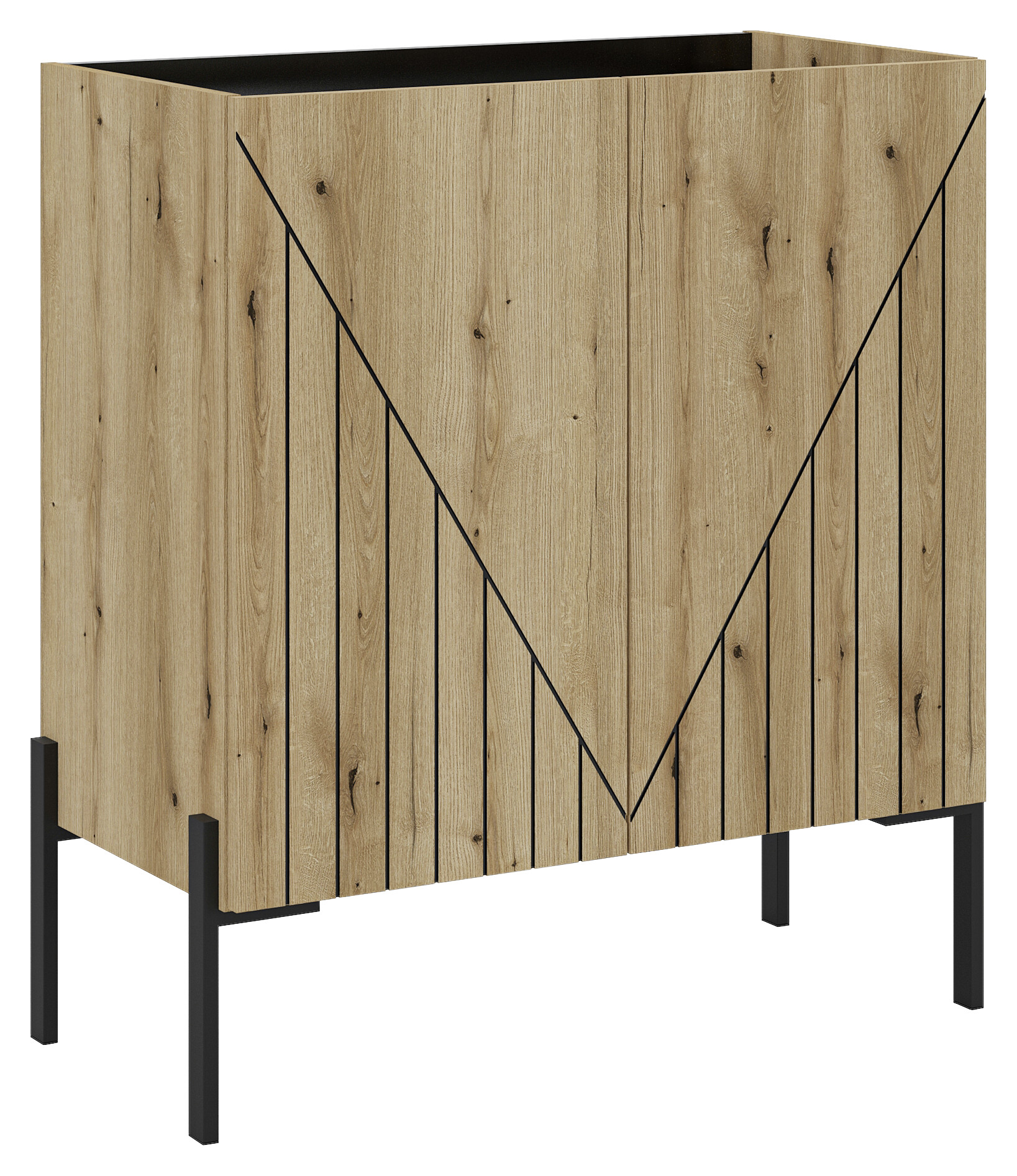 Kommode Neo Evoke Oak Nachbildung schwarz B/H/T: ca. 80x91x40 cm