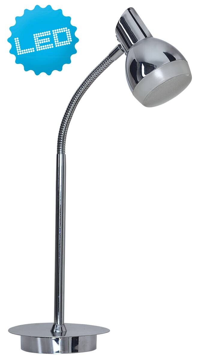 Näve Leuchten LED-Tischleuchte Chrom Kunststoff Metall B/H/T/D: ca. 12x45x12x12 cm