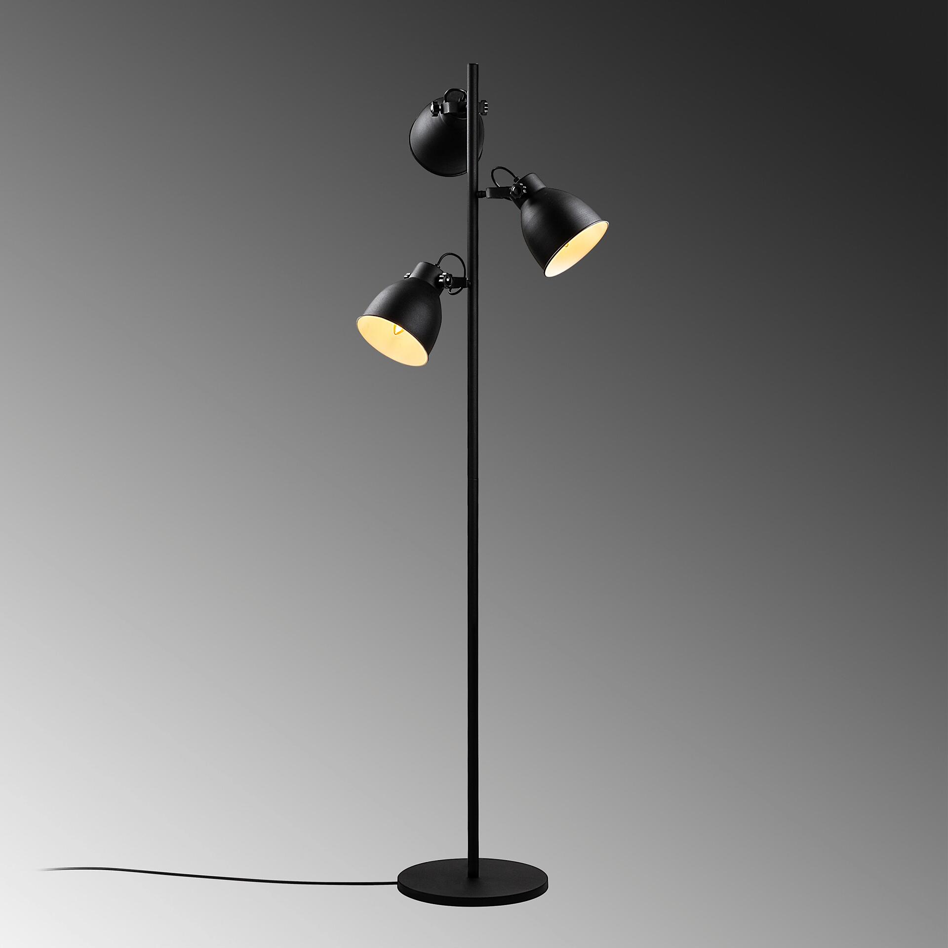 Opviq Stehleuchte schwarz Metall B/H/T/L/D: ca. 37x162x37x37x37 cm E14 3 Brennstellen