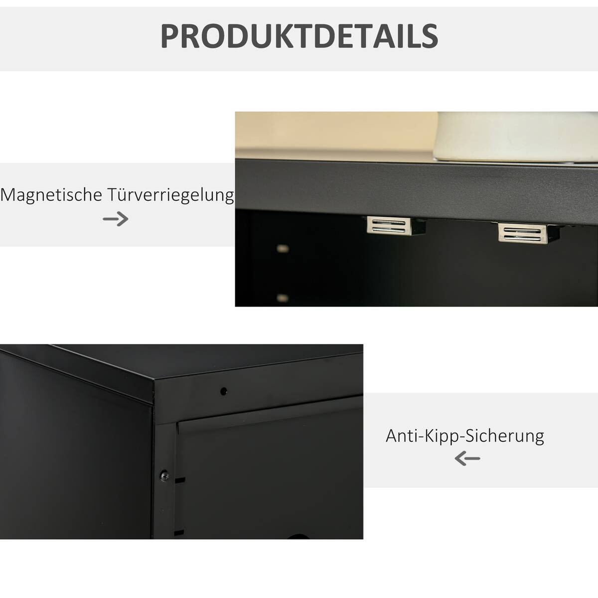 Sideboard 838-148BK schwarz B/H/T: ca. 75x110x33 cm