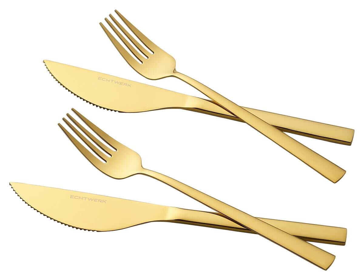ECHTWERK Besteckset gold Edelstahl 4 tlg.