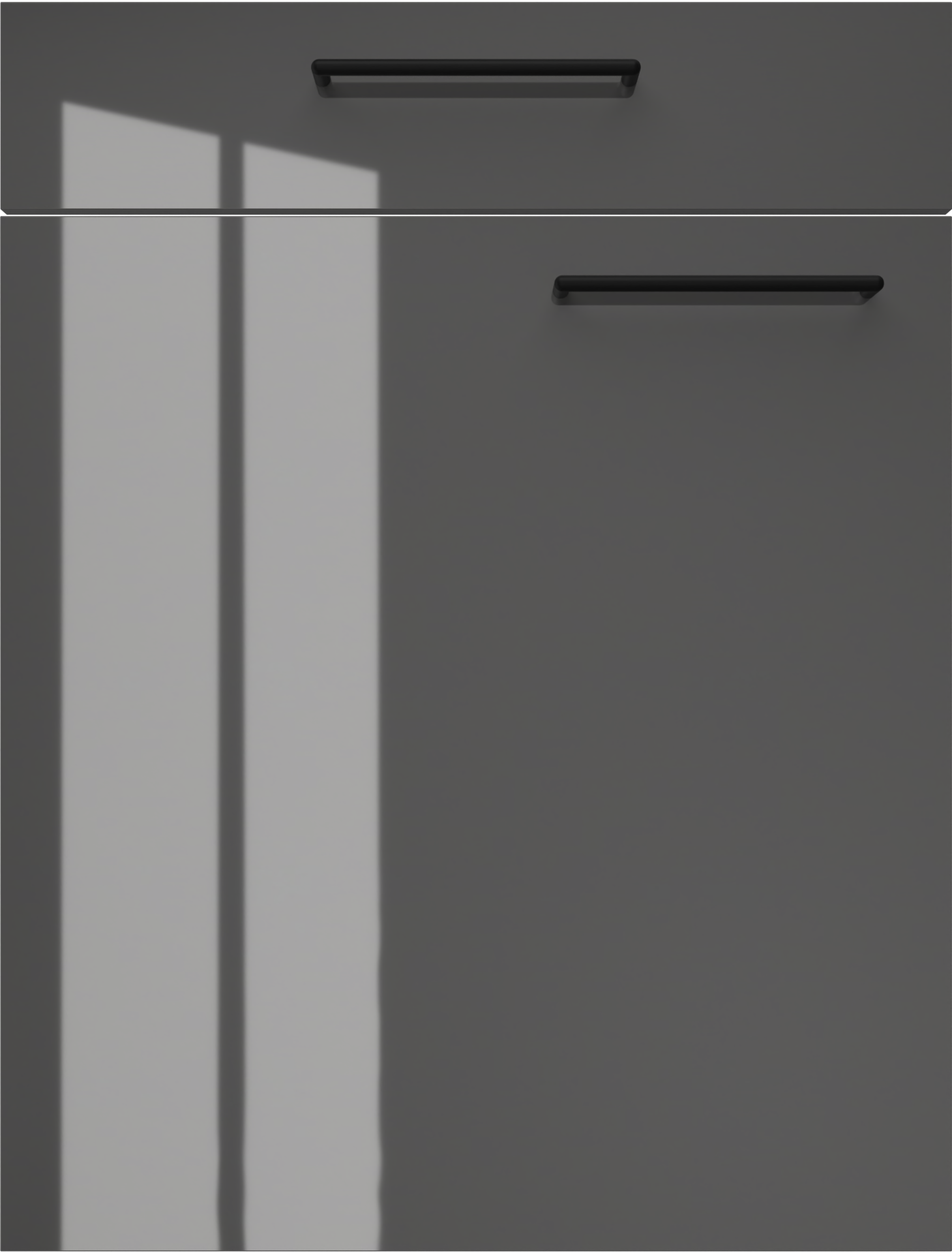 artego Küchenblock Eco Graphit Lack Hochglanz Toffee Sherwood matt Nachbildung B/T: ca. 300x60 cm