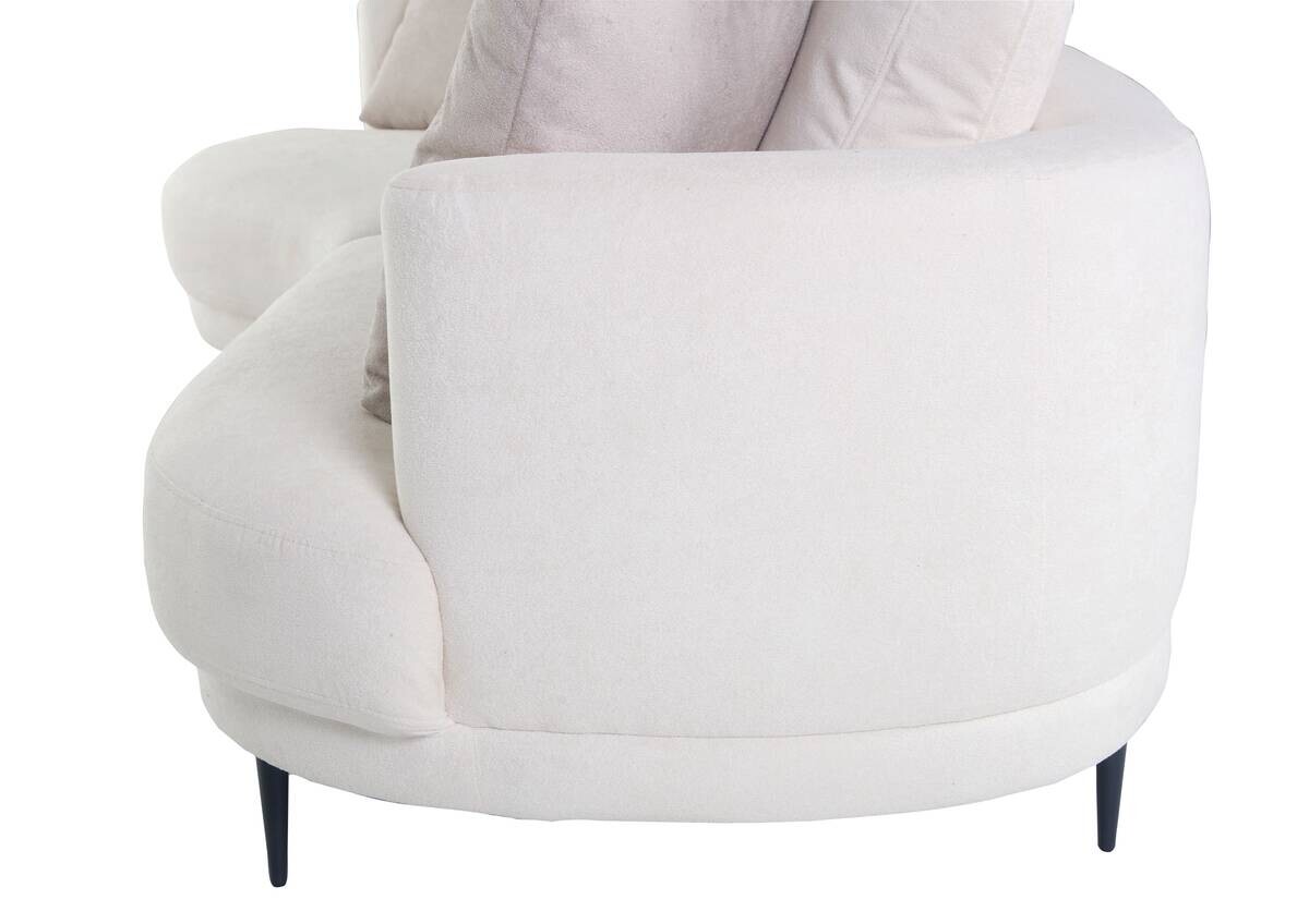 Ecksofa weiß Flachgewebe B/H/T: ca. 264x92x137 cm