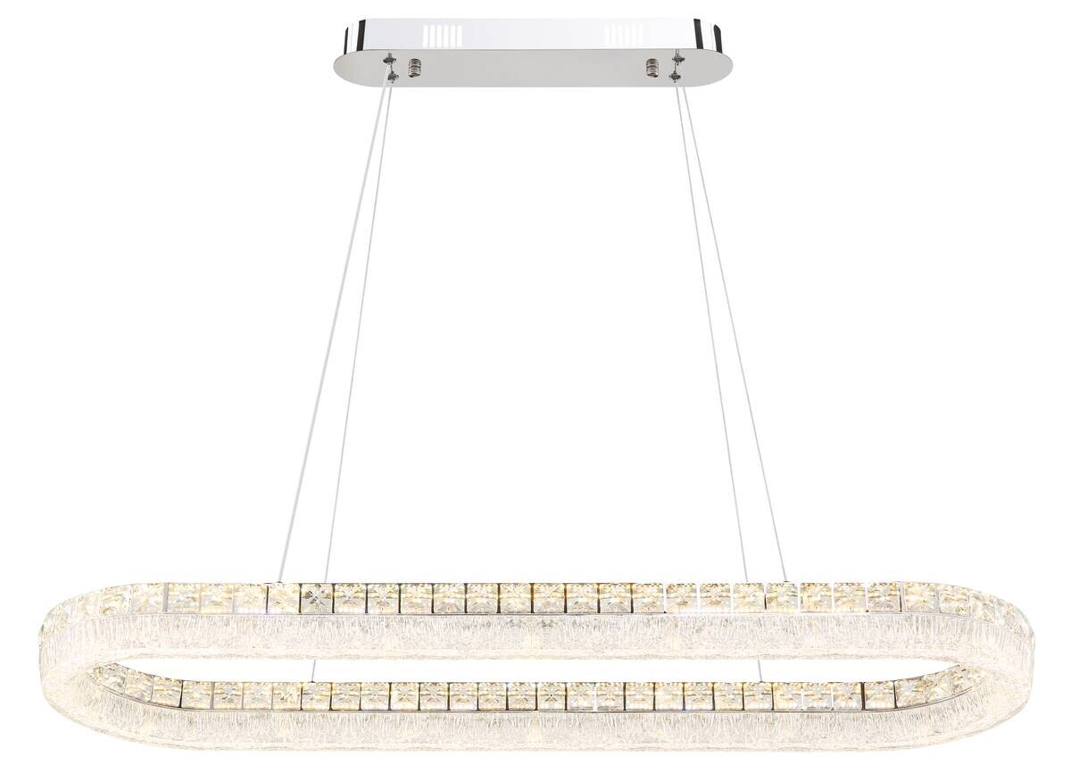 GLOBO Hängeleuchte klar Chrom Glas Metall Acryl B/H/L: ca. 31,5x120x100,1 cm 1.0 Brennstellen