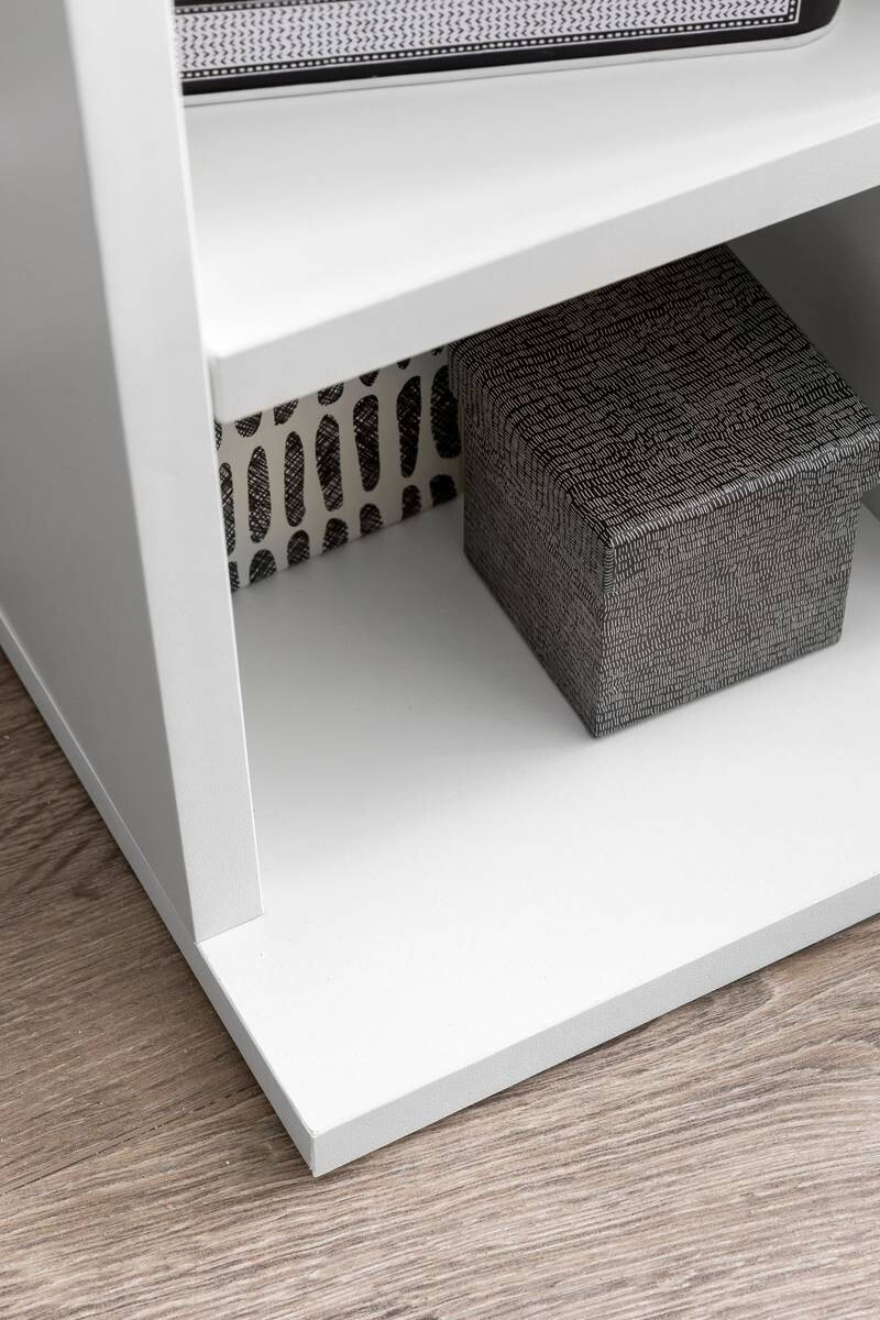 Regal weiß B/H/T: ca. 21x91x25,5 cm