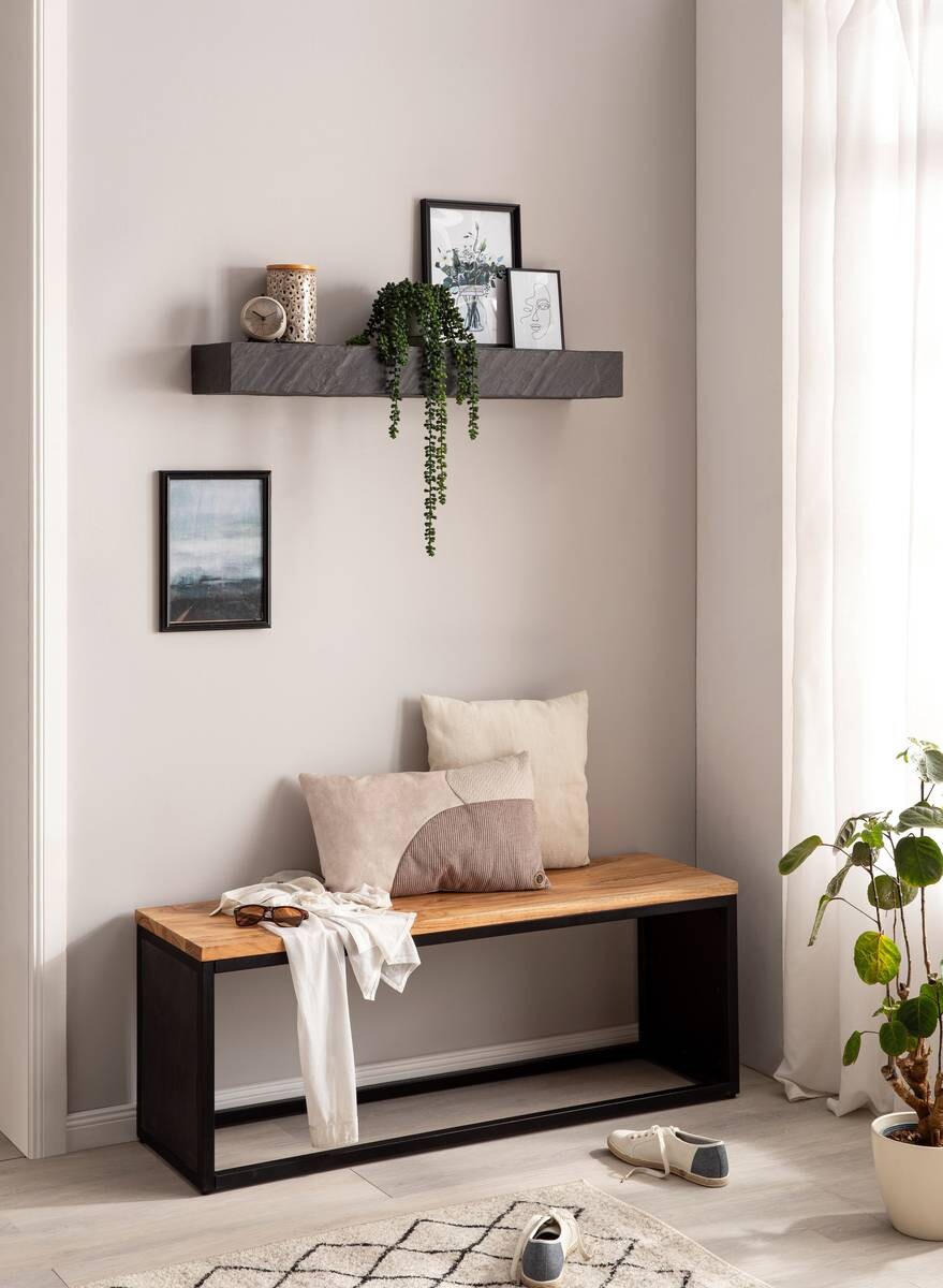 Wandregal grau B/H/T: ca. 90x10x20 cm